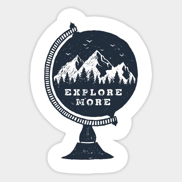 The Globe. Explore More. Mountains, Adventure, Travel, Wanderlust Sticker by SlothAstronaut